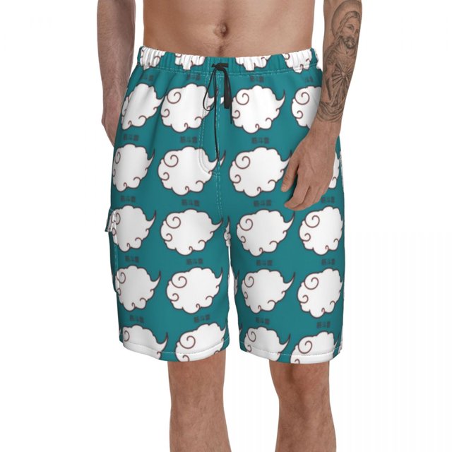 Cloud Board Shorts Swimming Trunks Polyester Men Beach Funny Swim Trunks