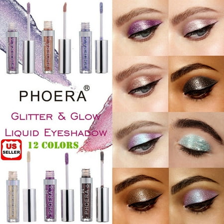 12 Colors Eyeshadow Liquid Waterproof Glitter Eyeliner Shimmer Makeup (Best Hypoallergenic Eye Makeup)