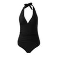 thumbnail image 4 of Vedolay Swimsuit Women One Piece Women's Black One Piece Bathing Suit Ruched Tummy Control Swimsuit,Black S, 4 of 5