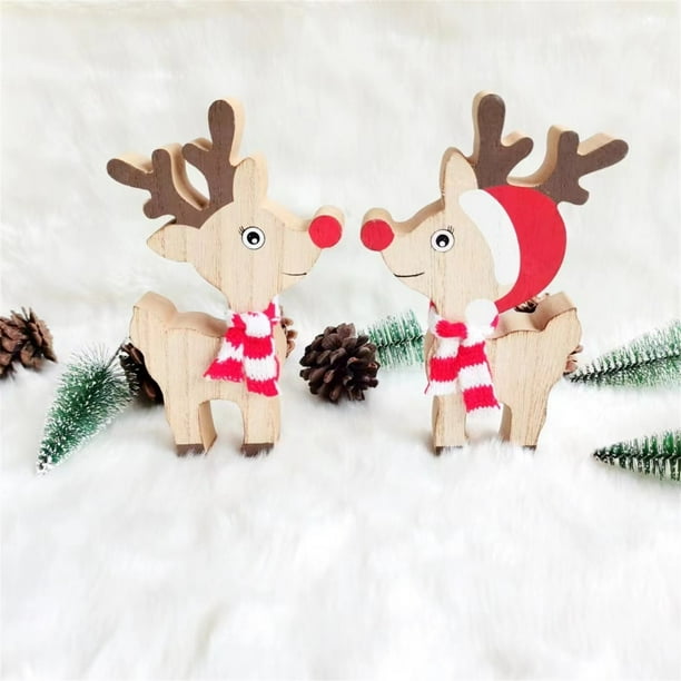 Deer Decoration Jewelry Gift, Lovely Wood Crafts Holiday Supplies, Christmas Household Ornament, Festive Home Decor, Unique Xmas Gift, Wooden Craft, for Bedroom