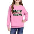 thumbnail image 4 of Lorytime Girls Sweatshirts for Fall Boys Merry Christmas Shirt Long Sleeve Pullover Drop Shoulder Cute Tops Pink 13 Years, 4 of 4