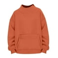 thumbnail image 6 of Fiaer Sweatshirts Womens Oversized Crew Neck Pullovers Long Sleeve Solid Color Warm Fashion Pocket Tops Orange L, 6 of 6