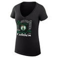 thumbnail image 2 of Women's G-III 4Her by Carl Banks Black Boston Celtics Super-Slim Fit Lightweight Team Name Collage Graphic V-Neck, 2 of 3