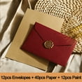thumbnail image 2 of 64Pcs Stationery Set, Linen Stationery Paper and Envelopes Set with Wax Seal Closures, Vintage Letter Paper and 4x6 Envelopes for Invitations, Correspondence, Wedding und Graduation, Red/White, 2 of 8