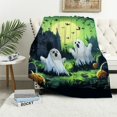 thumbnail image 4 of Creowell Pillow Ghosts Graveyard Warm Cozy Decorative Blanket 60*80in, 4 of 7