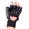 thumbnail image 4 of Gants de Boxe en Cuir de PU Demi Mitaines MMA Muay Thai Formation Boxe Sparring Rouge, 4 of 6