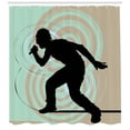 thumbnail image 3 of Hip Hop Shower Curtain, Rap Musician with Microphone Silhouette Singing at the Stage Theme Funky Backdrop, Fabric Bathroom Set with Hooks, 69W X 75L Inches Long, Multicolor, by Ambesonne, 3 of 3