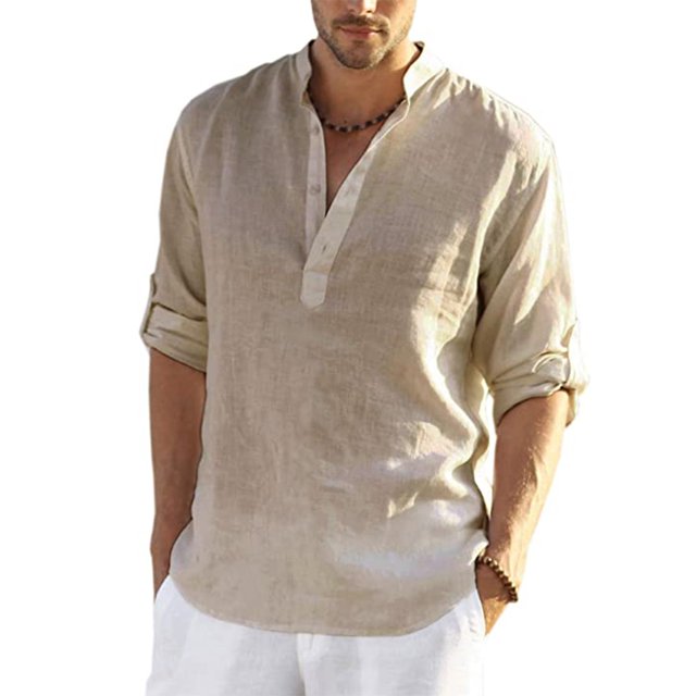 ¡Novedad de 2022! Blusa informal para hombre, camisa de lino y algodón, Tops holgados, camiseta de manga larga, camisas casuales para primavera y otoño para hombre guapo Dengxun unisex
