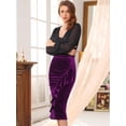 thumbnail image 2 of DARING DIVA Women's Ruffled Ruched Cocktail Midi Skirts XX-Large Purple, 2 of 6