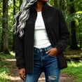 thumbnail image 3 of XUNKUSGA Rain Jacket Women Waterproof Fashion Full Zip Stand Collar Womens Windbreaker Jacket Casual Loose Women Rain Jacket with Adjustable Hem Drawstring,Black,2XL, 3 of 9