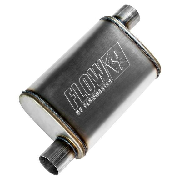 Flowmaster 71236 FlowFX Muffler 2.5" Offset Inlet Offset Outlet - Moderate Sound 409 Stainless Steel