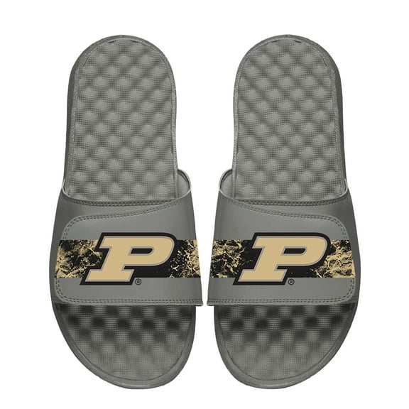 Men's ISlide Gray Purdue Boilermakers Distressed Slide Sandals