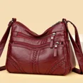 thumbnail image 4 of Bolso bandolera vintage con múltiples bolsillos, bolsos de hombro de cuero suave de alta calidad para mujer, bolso y cartera de diseñador de lujo para mujer, 4 of 5