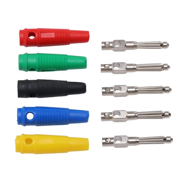 Conector banana de 4 mm ANGGREK adaptador de enchufe banana de contacto con vaina antideslizante
