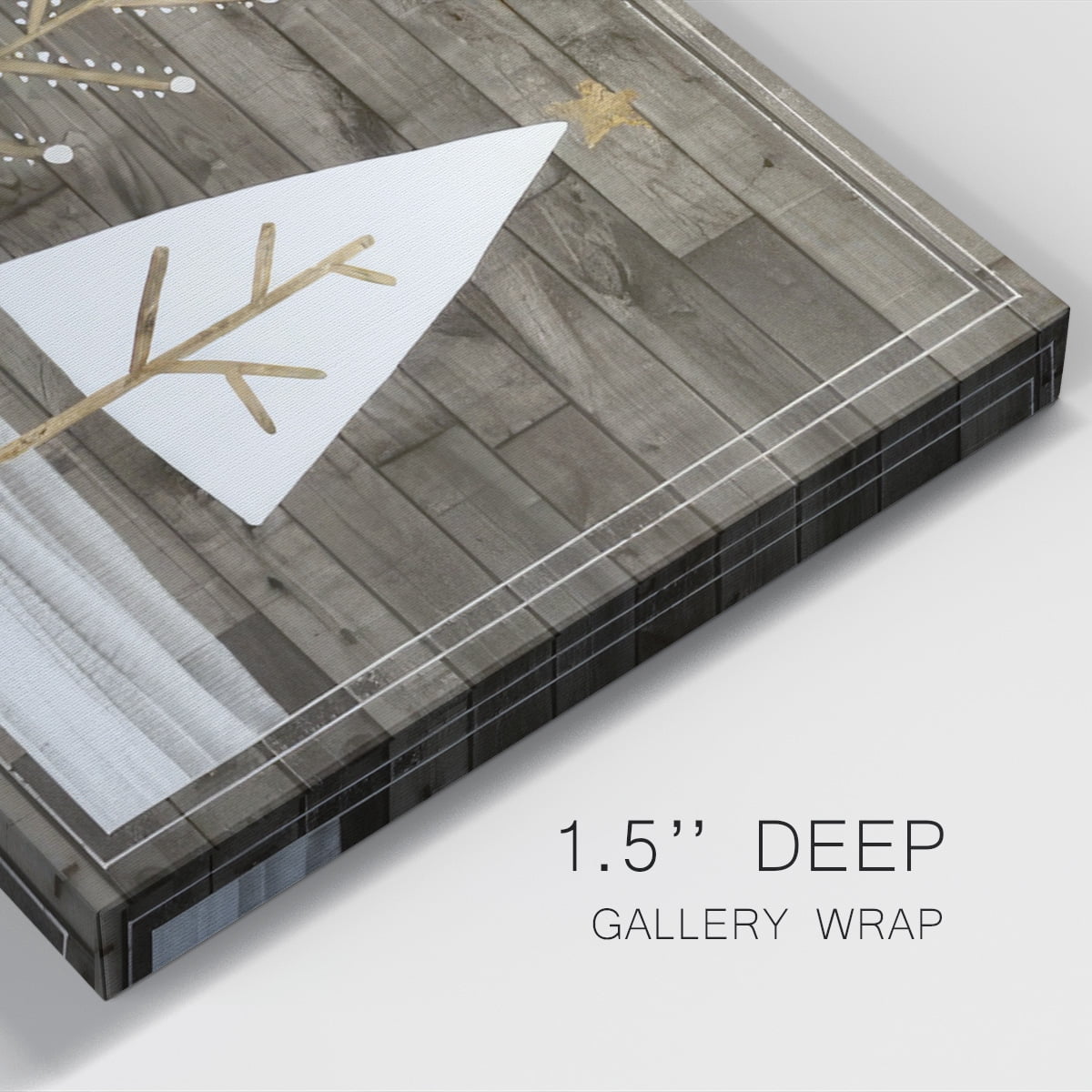 Wooded White Christmas Collection D- Gallery Wrapped Canvas