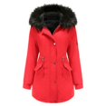 thumbnail image 1 of Chaquetas Parka largas gruesas con capucha para mujer, abrigos con forro de piel sintética, ropa de abrigo con cremallera, Anoraks, 1 of 5