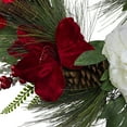 thumbnail image 3 of Gordon Companies 33532669 24 in. Peony & Amaryllis Floral Grapevine Christmas Wreath, Red & White - Unlit, 3 of 3