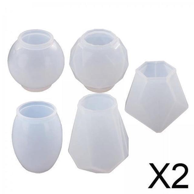 2x5 Piezas De Silicona Para Tapón De Botella De Vino, Molde De Fundición De Resina De Cristal, 5 Moldes De Silicona