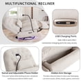 thumbnail image 4 of Euroco 270 Degree Swivel Power Recliner with Voice Control, Bluetooth Music Player, USB Ports, Atmosphere Lamp, Hidden Arm Storage and Mobile Phone Holder for Living Room, Bedroom, Beige, 4 of 8