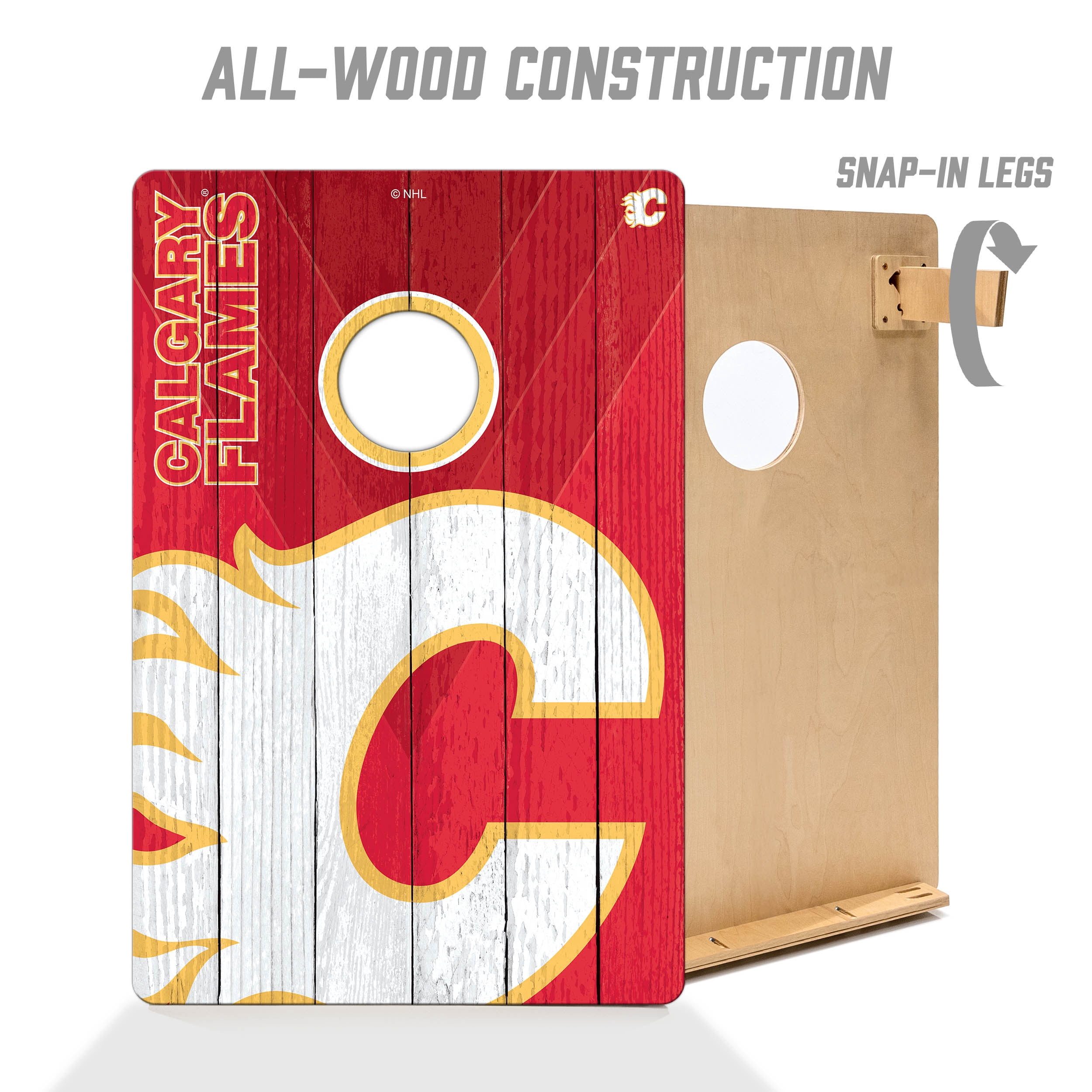 YouTheFan NHL Calgary Flames 2' x 3' Cornhole Game No Bags
