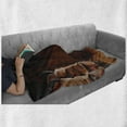 thumbnail image 6 of Western Soft Flannel Fleece Throw Blanket, American Style Cowboy Wild West Culture Sports Team Roping Barn Print, Cozy Plush for Indoor and Outdoor Use, 60" x 80", Umber Brown, by Ambesonne, 6 of 6
