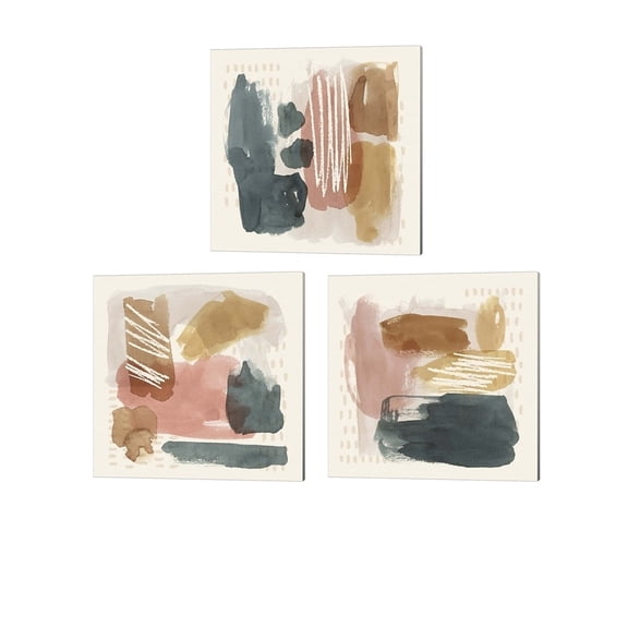 Metaverse Grace Popp 'Ochre Echo' Canvas Art (Set of 3)
