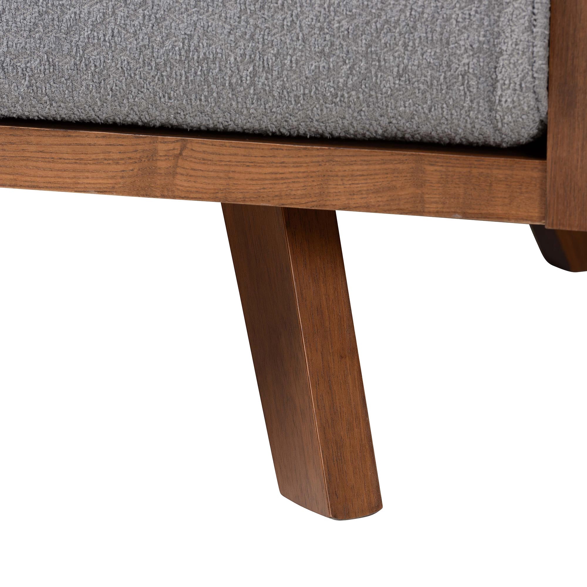 Baxton Studio Uriel Mid-Century Sofa, 2-Seater, Walnut Brown