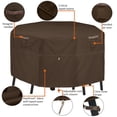 thumbnail image 4 of Classic Accessories  66 x 66 x 34 in. Madrona Rainproof Square Patio Bar Table & Chair Cover, Dark Cocoa, 4 of 17