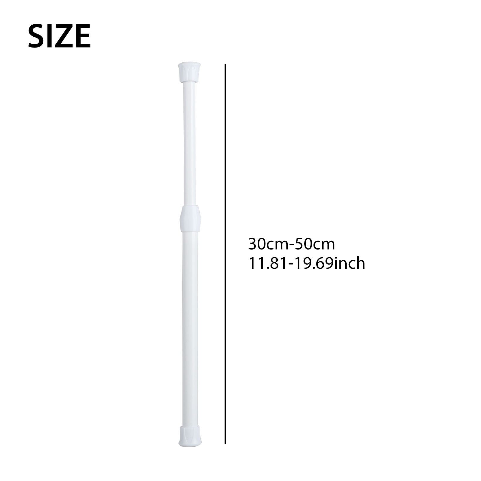 -6pcs Spring Tension Rods for Kitchen Bookshelf DIY Projects,Black Wardrobe Bathroom QINGYUN Tension Rod 12-20 inch Window Approx. Cupboard