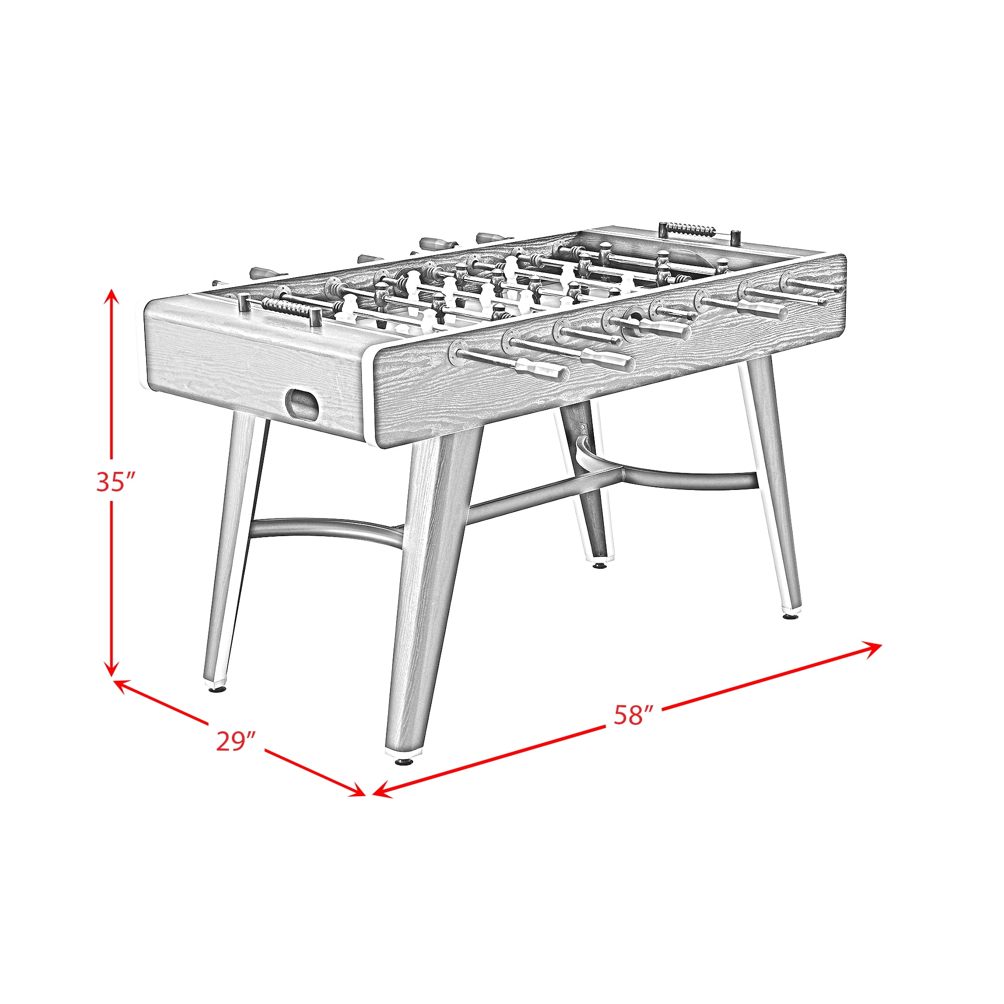 Picket House Furnishings Lacy Indoor Foosball with LED in Black (3A Packing)