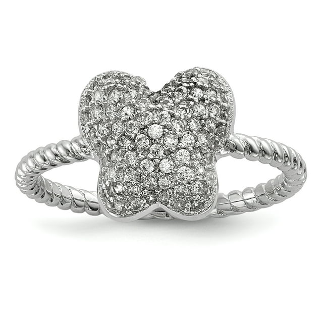 925 Sterling Silver Cubic Zirconia Cz Butterfly Ring