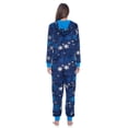 thumbnail image 4 of Ashford & Brooks Women's Mink Fleece Hooded One Piece Pajama Jumpsuit - Navy Frozen Sowflake - Medium, 4 of 5