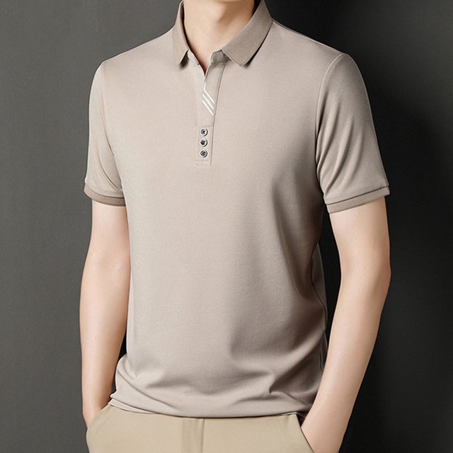 Golf Shirts for Men Cotton Blend Short Sleeve Button Collared T-Shirts Mens Casual Color-Block Pullover Slim-Fit Athletic Workout Tees Tops