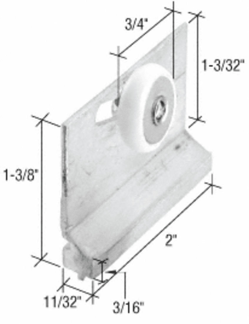 CRL 3/4" Sliding Shower Door Roller and Bracket M6157