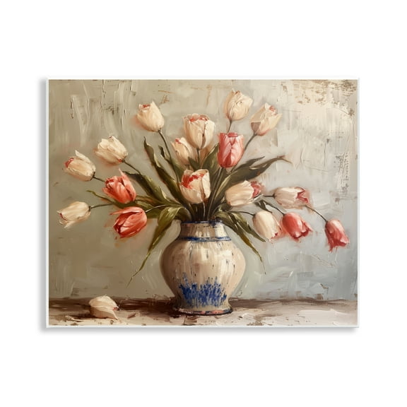 Stupell Industries Quiet Spring Tulips Floral Painting Unframed Art Print Wall Art, 14 x 11