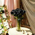 thumbnail image 5 of Artificial Flowers Silk Roses with Long Stems Faux Realistic Roses for Wedding Bouquets Table Centerpieces Party Home Decor(Black), 5 of 5