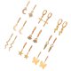 thumbnail image 1 of Pendientes de aro resistentes al desgaste Sonducket 9 pares pendientes de aro de estrella con forma de gota para la oreja Clip de Ropa, 1 of 6