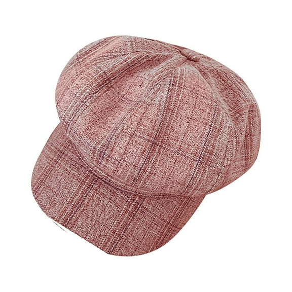 Winter Vintage Women Winter Plaid Hat Newsboy Beret Cap