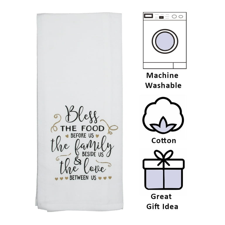 Funny Kitchen Towels, Fun Dish Towels with Wine Alcohol Drink Theme, 5 Flour Sack Towels