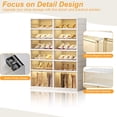 thumbnail image 2 of Foldable Shoe Rack Organizer for Closet, 6-Tier Folding Shoe Box Storage Cabinet with Clear Door, Plastic Collapsible Shoe Shelf with Lids Easy Assembly for Entryway, Front Door, Living Room, 2 of 7