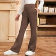 thumbnail image 5 of School Uniform Pants for Girls Skinny Fit Kids Dress Pants with Pockets Flare Leg Pants Girls Brown Pants Back to School Outfits for Teen Girls Kid Clothes for Teen Girls 7-8 Years, 5 of 6