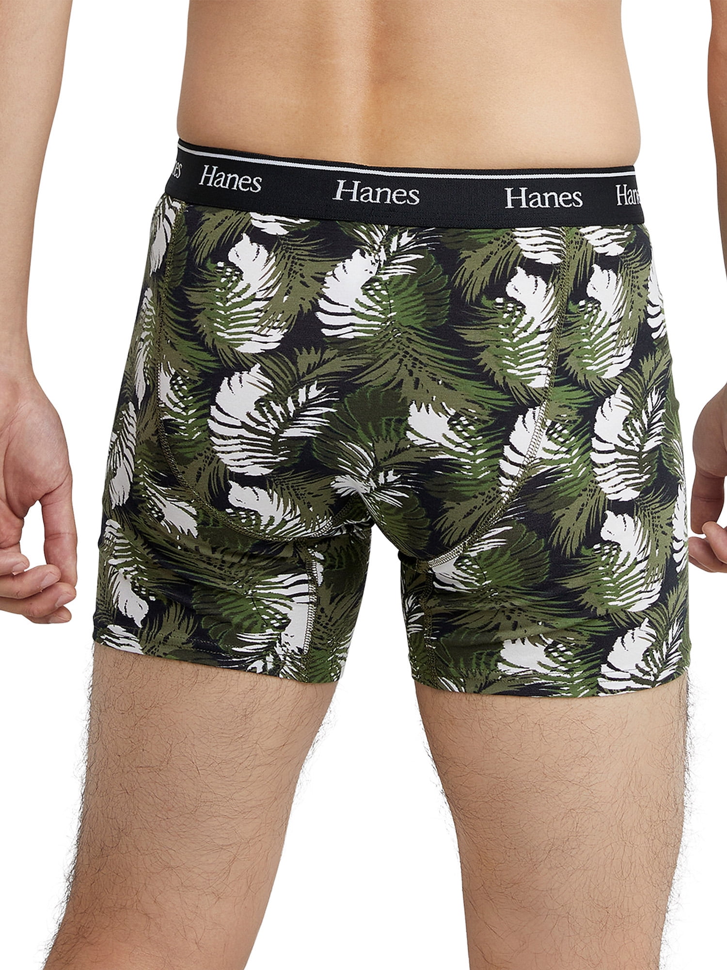 Hanes Originals Men’s Boxer Briefs, Moisture-Wicking Stretch Cotton, Greens, 6-Pack