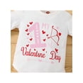 thumbnail image 5 of Newborn Baby Girl My First Valentine's Day Outfit Long Sleeve Romper Top Heart Pants Headband Set, 5 of 9