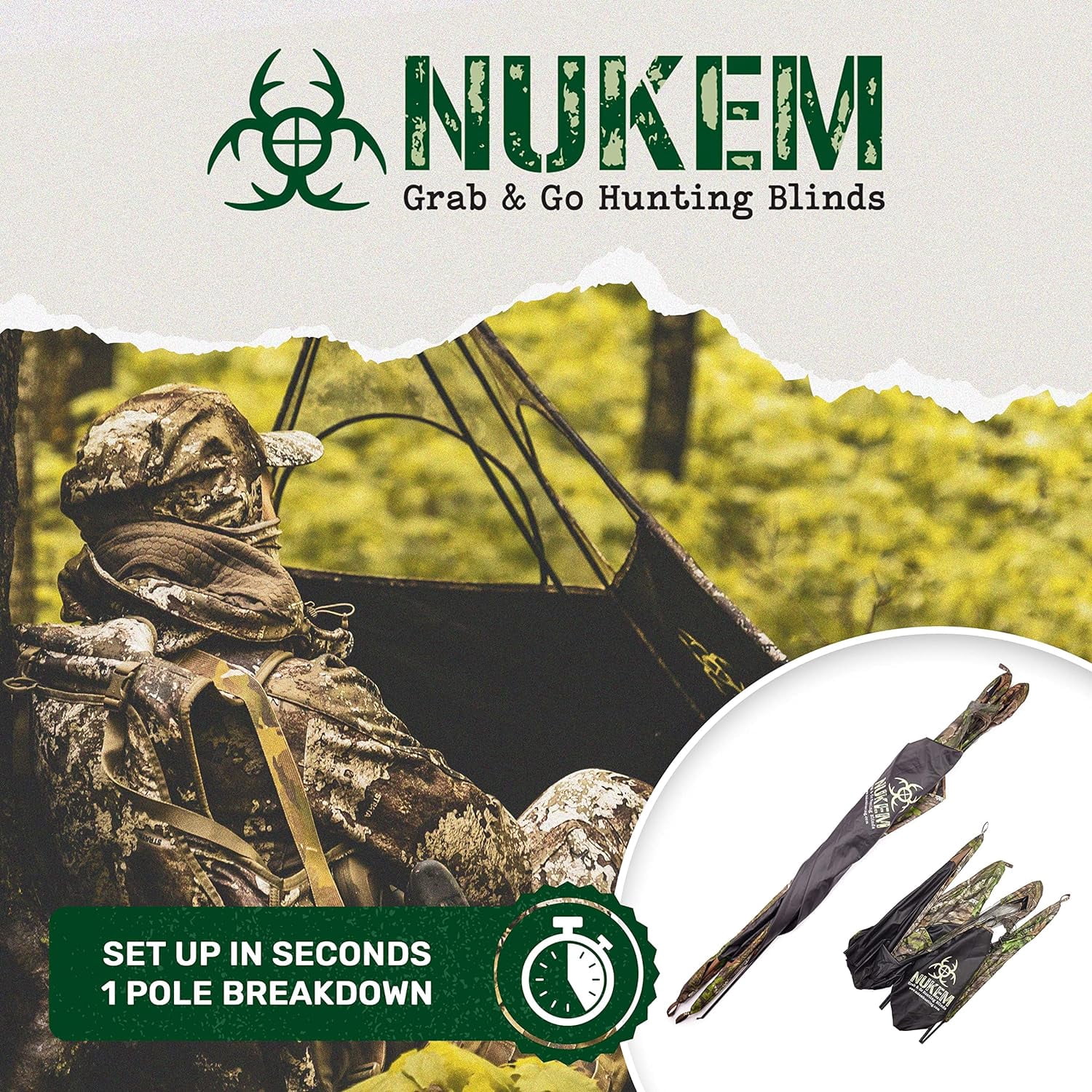 Nukem Grab and Go XL Hunting Blind, TrueTimber Strata