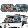 thumbnail image 2 of Yuyamidu Frog Driving Windshield Sun Shade for Jeep Wrangler TJ JK JKU 1997-2018, 52.95 x 16.14'' Foldable Windshield Sun Visor Blocks UV Rays, 2 of 7