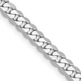 thumbnail image 2 of Solid 14K White Gold 4.1mm Flat Beveled Curb with Lobster Lock Bracelet - 7", 2 of 6
