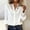 White, variant on Women's Elegant Long Sleeve Lace Patchwork Shirt – Solid Color Lace Embroidery Button Closure Blouse White，M