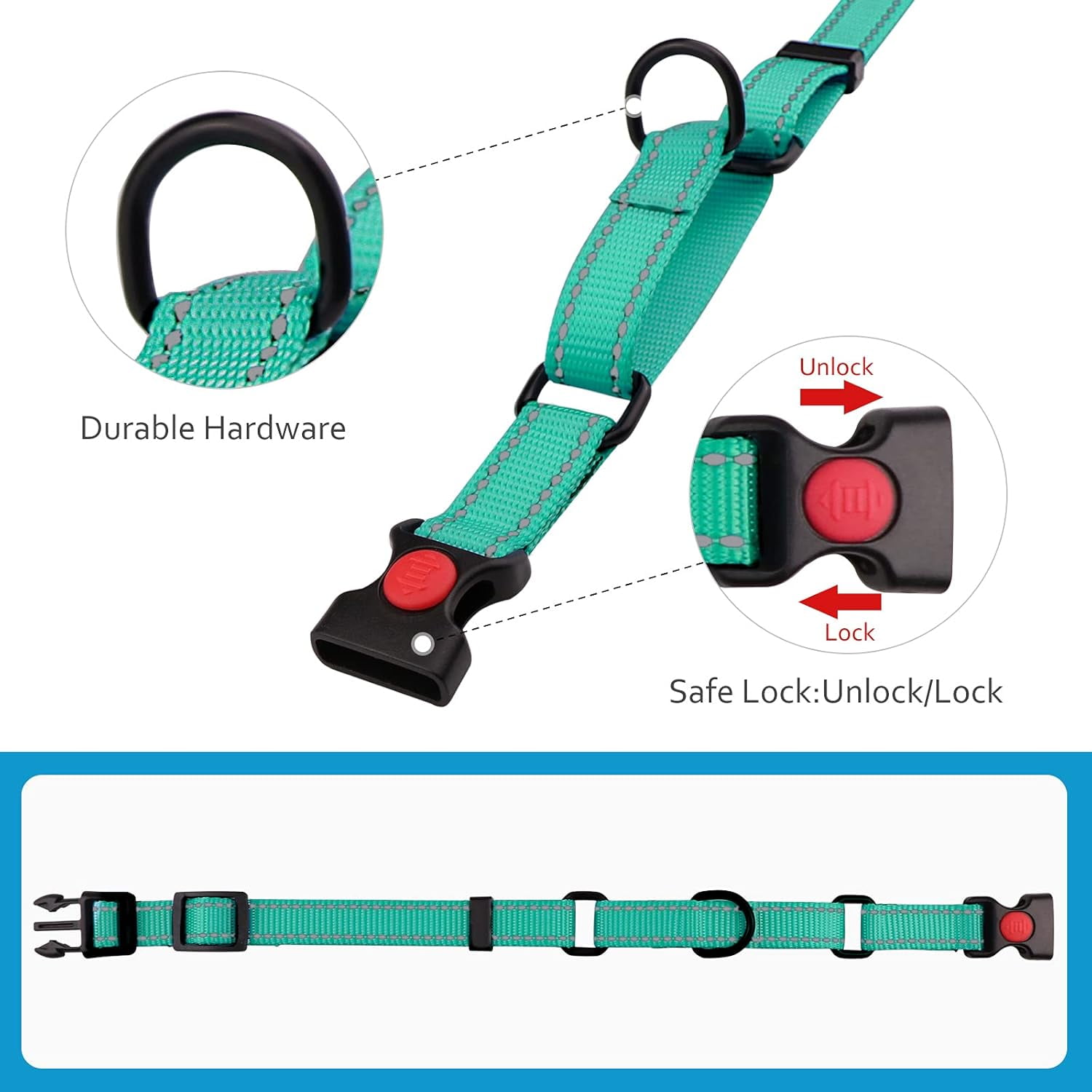 Solennerer Dog Collar Dog Leash Sets Heavy Duty Pet Leash Lead Rope for Small Medium Large Dogs Walking Running Training