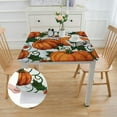 thumbnail image 2 of HAOXIT Thanksgiving Day theme Square Tablecloth,autumn harvest pumpkin Print pattern,Stain Wrinkle Resistant Reusable Washable Print Square tablecloths,for festival celebrate Events Decor 52*52, 2 of 8