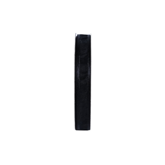 Gwen Studios 3/8" Black Satin Ribbon with Sheer Edge, 3 Yards
